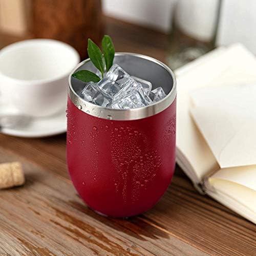 MEWAY 12oz/8 Pack Wine Tumbler Glasses with Lid - Stemless Double Wall Vacuum Stainless Steel Travel Tumbler - Keeping Cold & Hot for Wine,Coffee,Cocktails,Drinks-Family and Gifts (Red,Set of 8) - Image 6