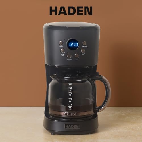 HADEN 12 Cup Drip Coffee Maker, Programmable Coffee Machine, Black/Pewter - Image 6