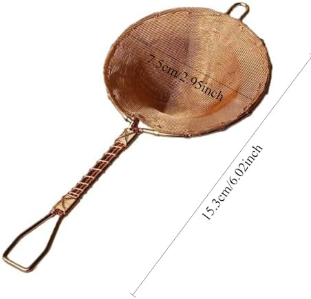 Tea Drain Strainer Filter Mesh Hand Weaving Fine Copper Drip Bowls Infuser for Loose Leaf Teapot Strainer With Handles Divider (C) - Image 5