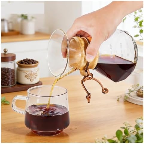 Glass Coffee Pot Drip Brewing Integrated 400ml/600ml Hand Brewed Filter Cup Pour Over Coffee Maker For Home Office Use(600ml Round) - Image 4