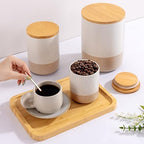 Kitchen Canister Set of 3, Large Ceramic Food Storage Containers with Lids - Image 5