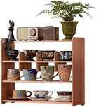 Mug Display Shelf Walnut Wood 4-Tier Coffee Kitchen Countertop Organizer by KAOTGOT