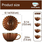 13.5 oz Ceramic Coffee Mug, Reactive Glaze Mug, Suitable for Latte, Coffee, Tea, Soup, Ideal for Office and Home Use, Dishwasher and Microwave Safe, 4-Pack Brown. - Image 2