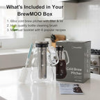 Wave Cold Brew Coffee Maker, 68 oz Glass Pitcher with Filter & Lid - Image 6