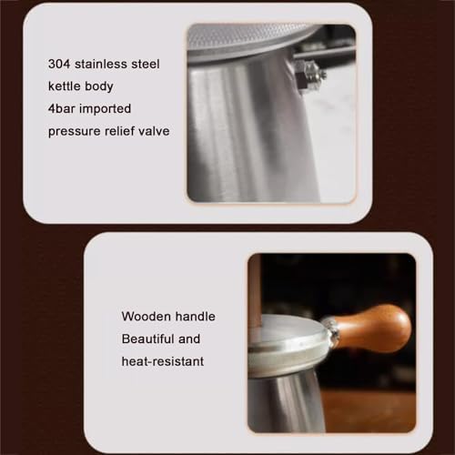 Milk Frother and Steamer for Camping, Outdoor Steam Boiling Water Frothing Machine, with 350 Ml Kettle, 3-hole Steam Nozzle, Pressure Gauge, Adjustable Angle, for Make Milk Foam - Image 3