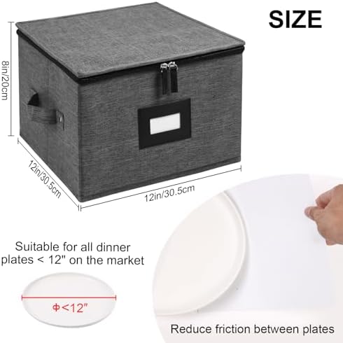 Mayniu 12" Plate Storage containers, Hard Shell Dish Storage Containers - Image 5