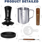 22 PCS 51mm Espresso Accessories Kit, 51mm Spring Loaded Calibrated Espresso Coffee Tamper Set with Tamper Mat, WDT Tool, Latte Art Kit, Frothing Pitcher and Towel for Coffee Making (51mm) - Image 2