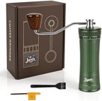 Manual Coffee Grinder with 38mm Titanium Coated Conical Burr, Premium Hand Coffee Grinder with External Adjustable Setting for Espresso, Pour Over & French Press, Slim Waist Design,Green by Unknown
