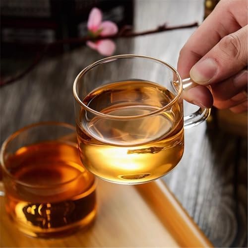 Water Glasses Glass Mugs Set of 2, Clear Coffee Mugs Tea Tasting Cup with Handle, 5 Oz/150 Ml for Home Kitchen，Transparent - Image 5