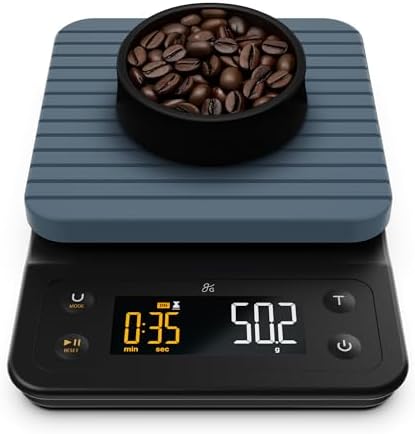 Greater Goods Electric Gooseneck Kettle and Coffee Scale, Designed in St. Louis. Onyx Black/Stone Blue. - Image 5