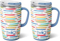 Swig Life 18oz Travel Mug, Insulated Tumbler with Handle and Lid, Cup Holder Friendly, Dishwasher Safe, Stainless Steel, Teacher Gift (Teacher Life) (Pack of 2) by SwigLife