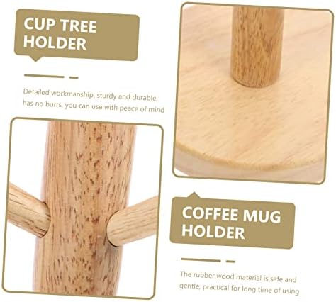 Wooden Cup Holder Stand for Drying Mugs Sturdy Mug Tree Draining Rack Space-saving Tea and Coffee Organizer for Home and Kitchen Use - Image 5