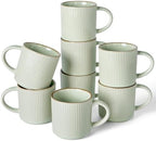famiware Coffee Mug Set of 8, Star 12 oz Ceramic Mugs Cups Set with Handle by Famiware