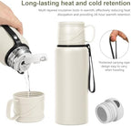 1200 ml Double wall vacuum Leakproof stainless steel wide mouth insulated water bottle,tea tumbler with tea strainer,cup and lid; travel coffee thermoses hot drinks,cold thermal flask - Image 4