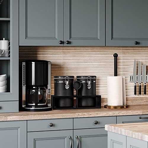 2×63OZ Stainless Steel Coffee Canister with Shelf and Scoop for Coffee Bar - Image 2
