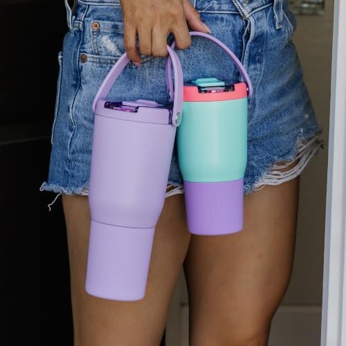 BrüMate Resa Flip 35oz Travel Tumbler with Covered Flip Down Straw | 100% Leakproof Water Bottle | Made of Insulated Stainless Steel | Cup Holder Friendly Silicone Base | 35oz (Primrose) - Image 5
