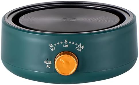 Electric Mini Teapot Stove 500W 110V, Multifunctional Electric Heater Countertop Teapot Stove for Ceramic Glass Kettle, Green, Rotary Temperature Control, 2 Power Modes - Image 2