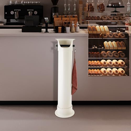 Espresso Coffee Knock Box for Barista Home and Commercial KnockBox for Espresso Coffee Grounds Floor Standing Disposal Recycle Trash Can Clean Tool Coffee Grind Collection Dump Bin (White) - Image 3