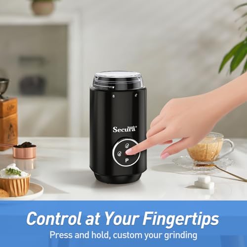 Secura Brands Electric Coffee Bean Grinder, Black - Image 4