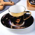 Reflection Cup,Mirror Cup and Saucer,Anamorphic Cup and Saucer,Creativity Tea Cup and Saucer Set,Ceramic Coffee Mug with Saucer and Spoon,for Cappuccino,milks,espresso,tea,coffee,250ml by Unknown