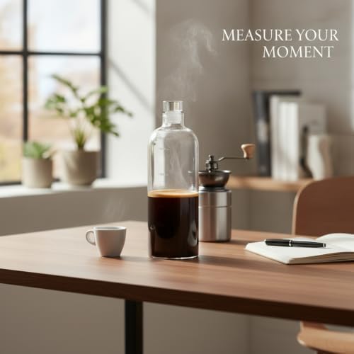 High Borosilicate Glass Demitasse Cup with Lid and Measurement Marks, Durable Espresso Vessel for Home and Office Use - Image 3