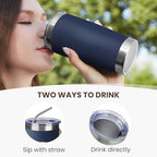 MEWAY 20oz Tumbler 12 Pack Double Wall Vacuum Insulated Travel Mug Bulk, Stainless Steel Tumblers with Lid and Straw, Durable Powder Coated Coffee Cups for Cold & Hot Drinks (Navy, 12) - Image 3