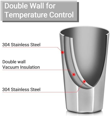 Beasea Stainless Steel Cups 15 oz, 4 Pack Large Stackable Double Wall Insulated Stainless Steel Tumbler Bulk for Drinking Metal Pint Glasses Tin Cups Home Restaurant Office Party Camping - Image 3