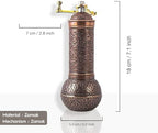 Decorative Manual Coffee Grinder, Zamak Conical Burr, Refillable Mill with Adjustable Coarseness, Handmade Turkish Mill with Handle,Hand Crank 18 cm-7.1 inch - Image 2