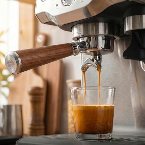 54mm Espresso Double Spouts Portafilter with 3 Ear | Fits 54mm Breville/Sage Barista Espresso Machine | Stainless Steel Basket and Walnut Handle | Espresso Accessories - Image 2