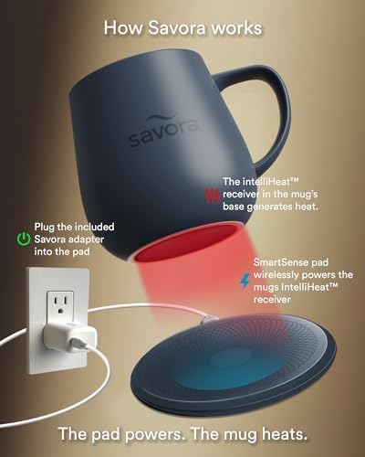 12oz IntelliHeat™ Coffee Mug | Barista’s Choice | Exclusive Wireless SmartSense Pad | Maintains Perfect 135°F | Hand-Crafted Ceramic Mug & Lid | for Tea Drinkers | Backed for Life - Blue - Image 2