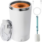 FREE ROCK Self Stirring Mug With Lid Electric High Speed Mixing Cup 400ML Rechargeable Automatic Stirring Coffee Mixer Cup(Color:White) by Unknown