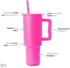 Simple Modern 40 oz Trek Tumbler with Handle and Straw Lid | Cup Holder Friendly Insulated Stainless Steel Travel Mug | Raspberry Vibes - Image 2