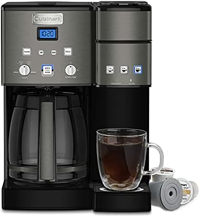 Cuisinart Coffee Maker,12 Cup with 3 Single-Size Brewers, 6, 8, 12 oz, Black/Stainless Steel, SS-15BKSP1 by Cuisinart