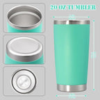 20 oz Tumbler Insulated Tumblers Stainless Steel Coffee Mug,LightBlue 12PCS - Image 5