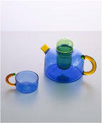 Glass Teapot Stovetop 13 OZ/400ml, Tea Pot with Removable Infuser, Colorful Clear Tea Kettle, Teapot Blooming and Loose Leaf Tea Maker Tea Brewer for Camping, Travel (Tea Pot-Blue) - Image 6