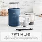 Martha Stewart Electric Coffee & Spice Grinder with Dual Bowls, Indigo Blue - Image 3