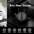 Stovetop Tea Kettle with Whistle - 2.0 Quart 18/8 Stainless Steel Tea Pot for Gas Stove & Electric Coil Stovetop, Food-Safe, Easy-Pour Spout, Mirror Polished Classic Water Kettle - Image 5