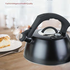 Stainless Steel Tea Kettle with Thermometer, Whistling Teakettle for Stove Top, Fast Heating Hot Water Boiler Heater Teakettle(Black-3.5L) - Image 4