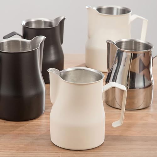 Coffee 350ml 500ml 750ml Stainless Steel Milk Frothing Pitcher Steaming Pitcher,Double V Spout 2Pcs Milk Frothers Perfect for Espresso Machines,Matte Finish (Color : Silver, Size : 350ml/12oz) - Image 5