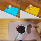 Aramox Tamping Mat Silicone Coffee Tamper Mat Set with Beech Handle Tamper 2 Pcs 90 Degree Edge Even Press Surface for Home Office Lovers (51mm / 2.01in) - Image 7