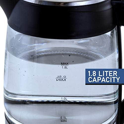 MegaChef 1.8Lt Stainless Steel body and Glass Electric Tea Kettle - Image 2