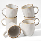 famiware Coffee Mugs Set of 6, Ocean Square 13oz Coffee Cup Set with Handle by Famiware