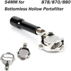 54MM Bottomless Hollow Portafilter,Compatible With Breville,878/870 / 880 Espresso Machine Stainless Steel Modified Handle Coffee Filter Tool(D) - Image 2