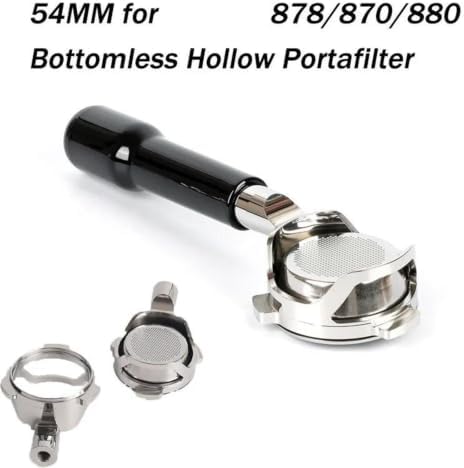 54MM Bottomless Hollow Portafilter,Compatible With Breville,878/870 / 880 Espresso Machine Stainless Steel Modified Handle Coffee Filter Tool(D) - Image 2
