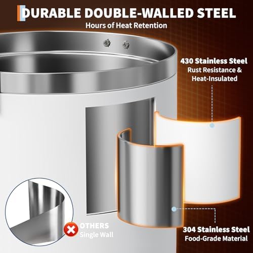 Garvee 110 Cup Commercial Coffee Urn, 4.2 Gal Stainless Steel White - Image 6