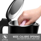 COOKTRON 1.7L Quiet Electric Kettle, Double Wall Hot Water Boiler BPA-Free Cool Touch Tea Kettle, Cordless with Auto Shut-Off & Boil Dry Protection, 1500W Fast Boiling, Black - Image 5