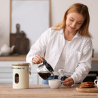 Veken Coffee Canister with Window, Airtight Stainless Steel Container, 22OZ - Image 5