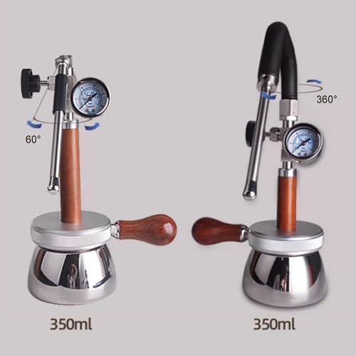 Professional Espresso Pitcher, 350ml Stainless Steel Milk Steamer for Home Baristas, Precise Pressure Gauge, 3-Hole Jet Nozzle Tool for Crafting Café-Quality Latte Art - Image 4