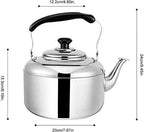 Whistling Kettle Kitchen Gas Kettle 4L/5L Whistling Tea Kettle Stovetop Stainless Steel Whistling Teapot with -hot Rubber Handle Stovetops - Image 7