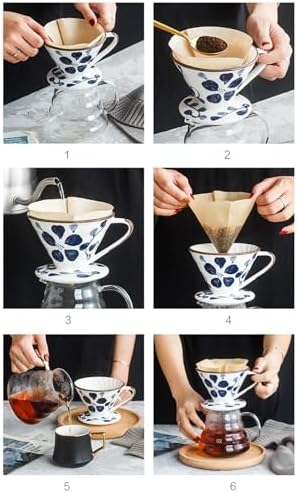 Ceramic Pour Over Coffee Dripper, Hand painted Coffee Drip Filter - Image 7